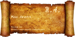 Max Anett névjegykártya